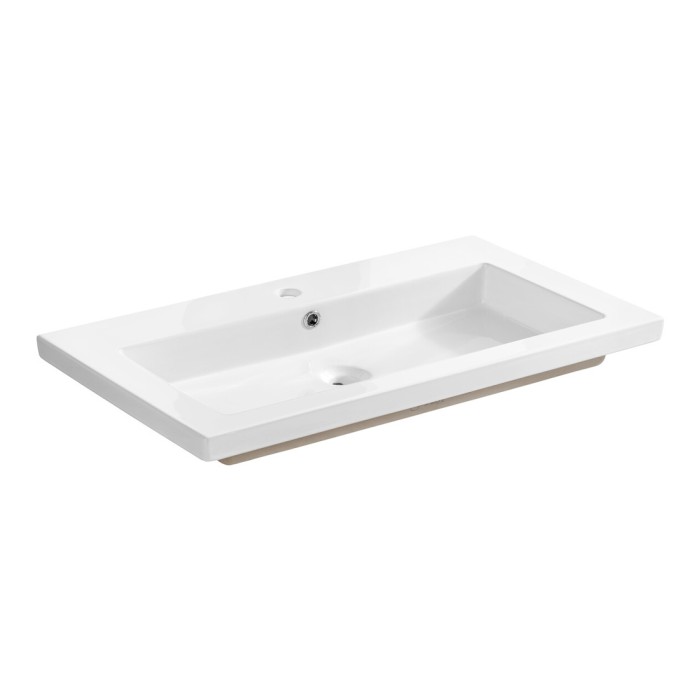 Lavabo da incasso ELIO 80 cm ceramica bianco lucido design minimalista