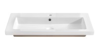 Vasque à encastrer ELIO 80 cm céramique blanc brillant design épuré