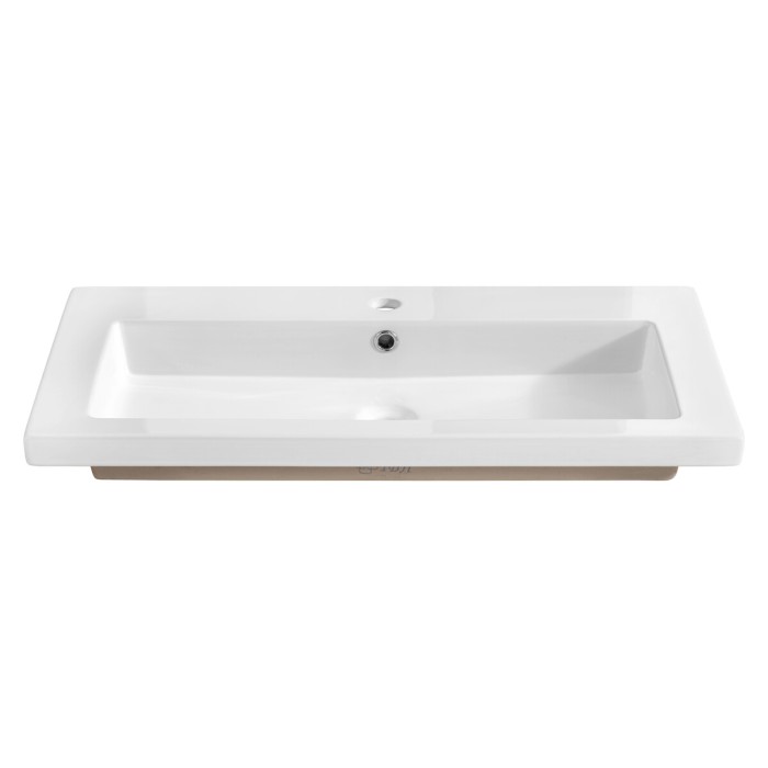 Lavabo da incasso ELIO 80 cm ceramica bianco lucido design minimalista