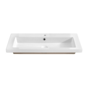 Vasque à encastrer ELIO 80 cm céramique blanc brillant design épuré