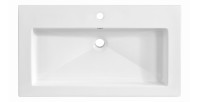 Vasque à encastrer ELIO 80 cm céramique blanc brillant design épuré