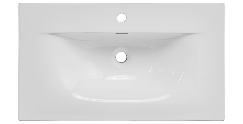 Vasque à encastrer VELOA 80 cm céramique blanc brillant design moderne