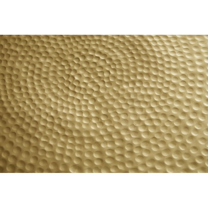 Couchtisch TRIANE 60 cm aus goldenem und blauem Aluminium – Runder Couchtisch im gehämmerten Design