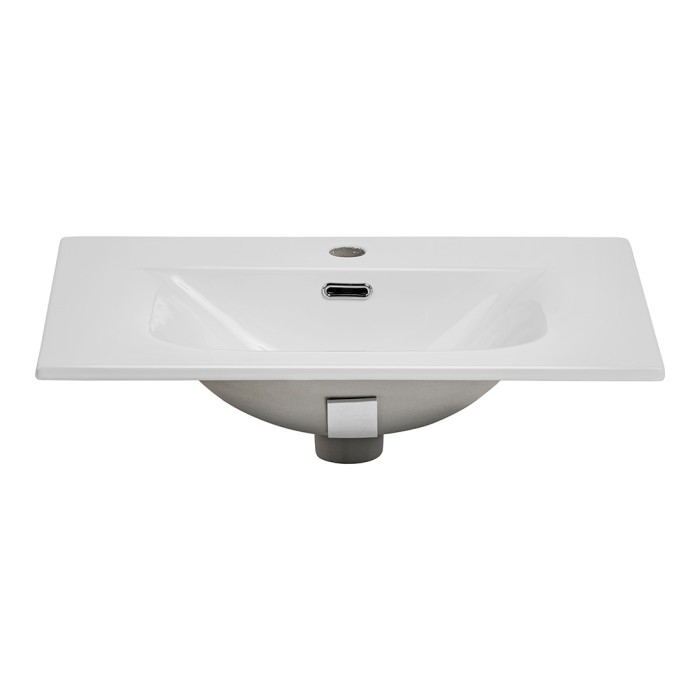 Lavabo da incasso VELOA 80 cm ceramica bianco lucido design moderno