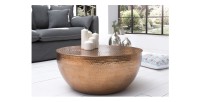 Table basse ronde TRIANE bronze 60cm mise en situation