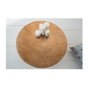 Table basse ronde TRIANE bronze 60cm vue de haut