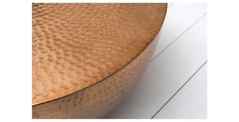 Zoom sur le plateau de la table basse TRIANE bronze ronde 60cm