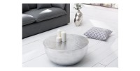 Table basse TRIANE ronde 60cm argentée vue éloignée