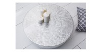 Table basse TRIANE ronde 60cm argentée vue de haut