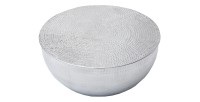 Table basse TRIANE ronde 60cm argentée