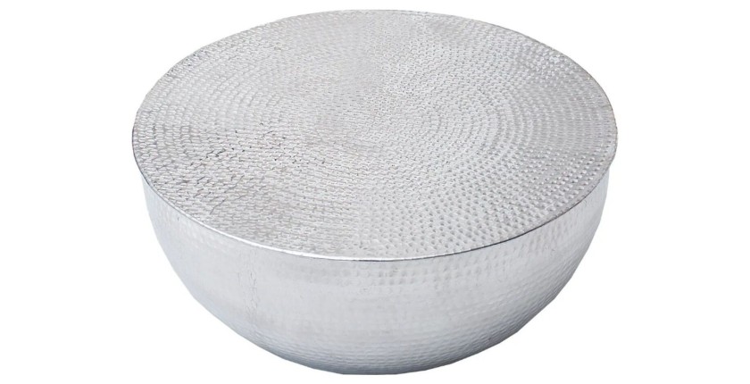 Table basse TRIANE ronde 60cm argentée