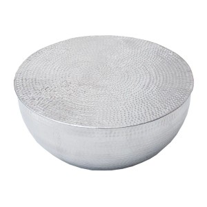 Table basse TRIANE ronde 60cm argentée