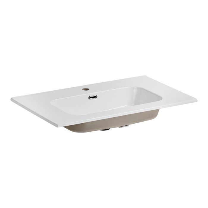 Lavabo da incasso ESSEN 80 cm ceramica bianco brillante design moderno