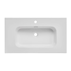 Vasque à encastrer ESSEN 80 cm céramique blanc brillant design moderne