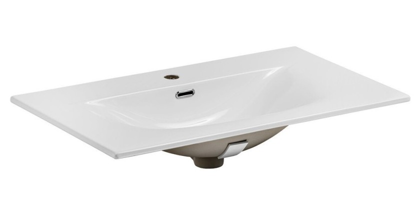 Vasque à encastrer VELOA 90 cm céramique blanc brillant design moderne