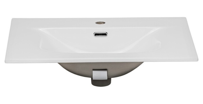 Vasque à encastrer VELOA 90 cm céramique blanc brillant design moderne