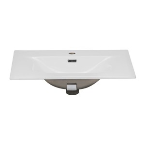 Vasque à encastrer VELOA 90 cm céramique blanc brillant design moderne