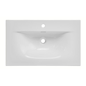 Vasque à encastrer VELOA 90 cm céramique blanc brillant design moderne