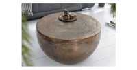 Table basse TRIANE ronde 60cm cuivre mise en situation
