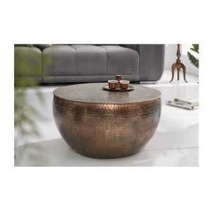 Table basse TRIANE ronde 60cm cuivre vue de face