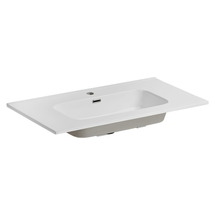 Lavabo da incasso ESSEN 90 cm ceramica bianco lucido design moderno
