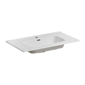 Vasque à encastrer ESSEN 90 cm céramique blanc brillant design moderne
