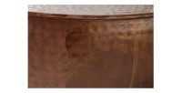 Zoom sur la matière de la structure de la table basse TRIANE ronde 60cm cuivre