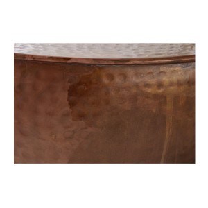 Zoom sur la matière de la structure de la table basse TRIANE ronde 60cm cuivre