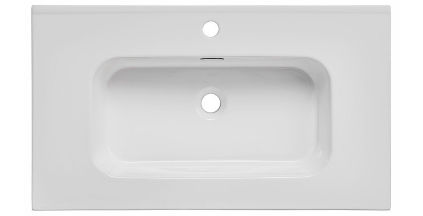 Vasque à encastrer ESSEN 90 cm céramique blanc brillant design moderne
