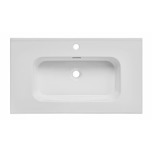 Vasque à encastrer ESSEN 90 cm céramique blanc brillant design moderne