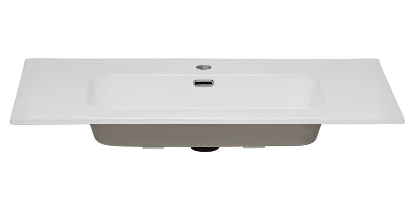 Vasque à encastrer ESSEN 90 cm céramique blanc brillant design moderne