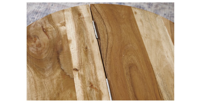 Zoom sur le système d'ouverture de la table basse TRIANE ronde 60cm