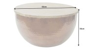 Table basse ronde 60cm TRIANE bronze et bois dimensions