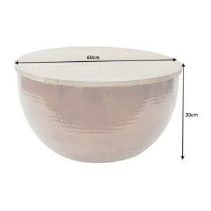 Table basse ronde 60cm TRIANE bronze et bois dimensions