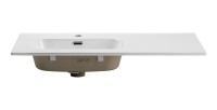 Vasque à encastrer ESSEN 90 cm cuve déportée gauche céramique blanc brillant