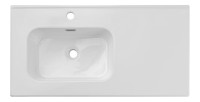 Vasque à encastrer ESSEN 90 cm cuve déportée gauche céramique blanc brillant
