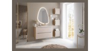 Vasque à encastrer ESSEN 90 cm cuve déportée droite céramique blanc brillant