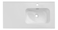 Vasque à encastrer ESSEN 90 cm cuve déportée droite céramique blanc brillant