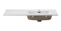 Vasque à encastrer ESSEN 90 cm cuve déportée droite céramique blanc brillant