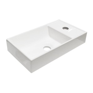 Vasque à encastrer CITY 40 cm compacte résine minérale blanc brillant