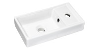 Vasque à encastrer CITY 40 cm compacte céramique blanc brillant design doux