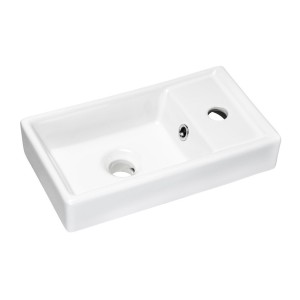Vasque à encastrer CITY 40 cm compacte céramique blanc brillant design doux