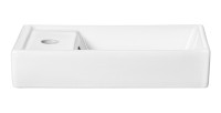 Vasque à encastrer CITY 40 cm compacte céramique blanc brillant design doux