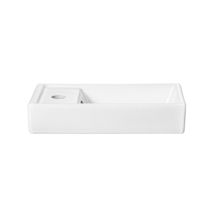 Lavabo incasso CITY 40 cm compatto ceramica bianco lucido design morbido