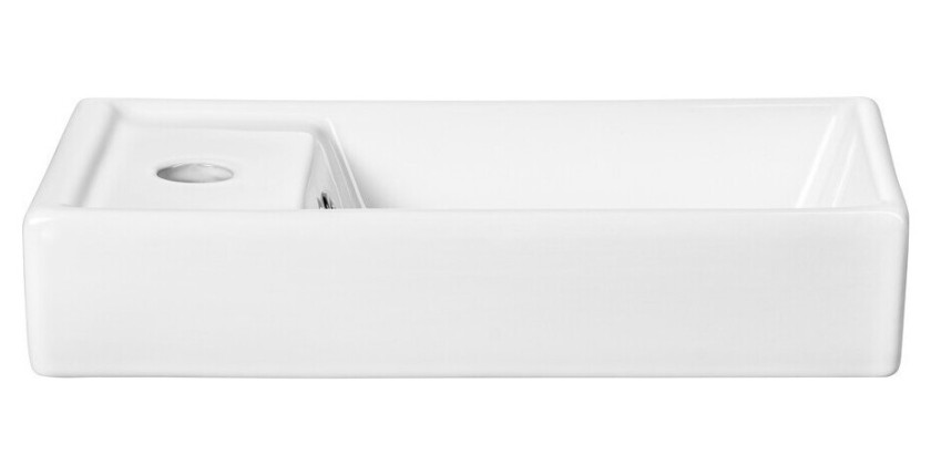Vasque à encastrer CITY 40 cm compacte céramique blanc brillant design doux