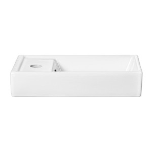 Vasque à encastrer CITY 40 cm compacte céramique blanc brillant design doux
