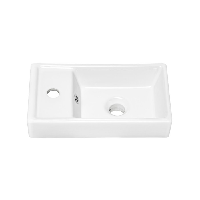 Lavabo incasso CITY 40 cm compatto ceramica bianco lucido design morbido