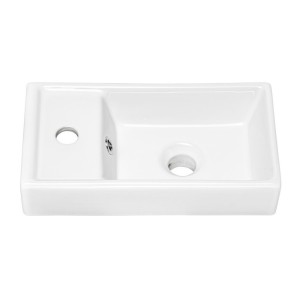 Vasque à encastrer CITY 40 cm compacte céramique blanc brillant design doux