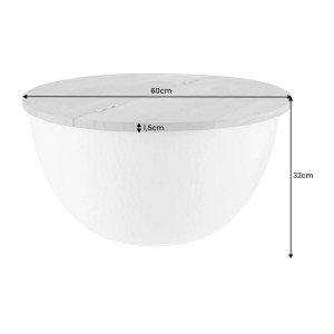 Table basse TRIANE argentée et bois 60cm dimensions