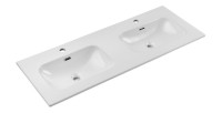 Vasque à encastrer LARGO 120 cm double vasque céramique blanc brillant design